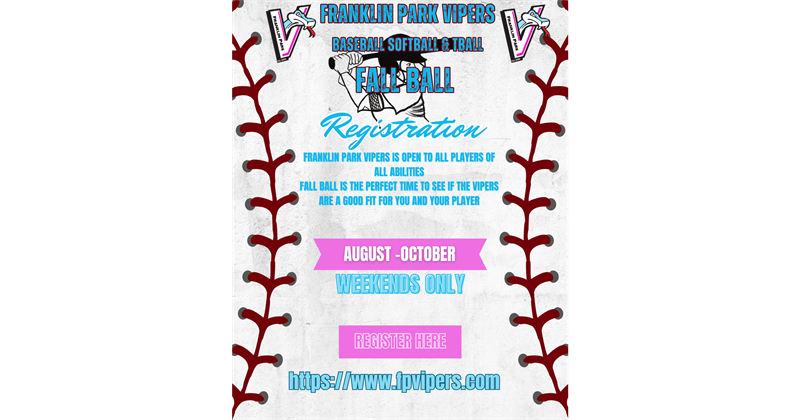 2025 Fall Registration Open for Tball Softball and Baseball 4-18